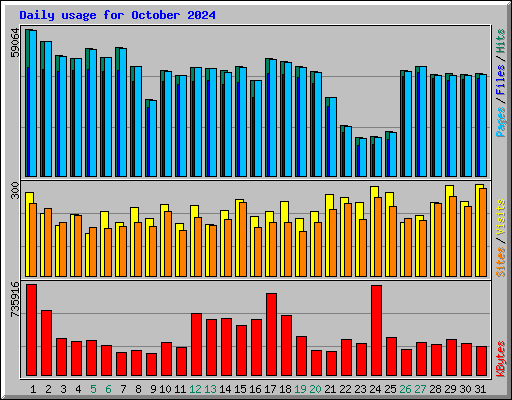 Daily usage for October 2024