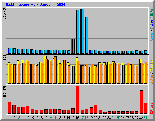 Daily usage for January 2026