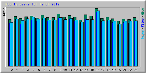 Hourly usage for March 2019