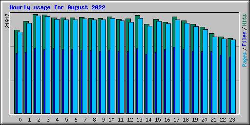 Hourly usage for August 2022