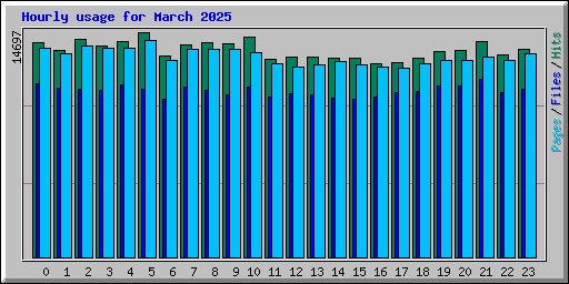 Hourly usage for March 2025