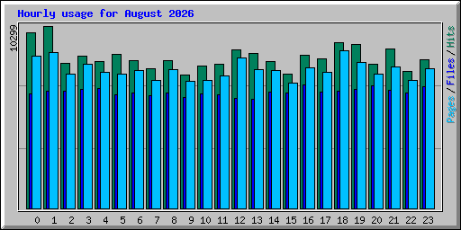 Hourly usage for August 2026